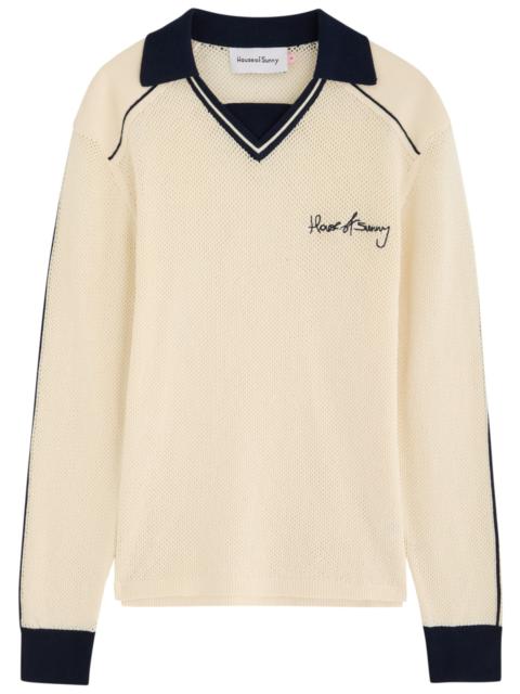 House of Sunny House OF Sunny Keepers Open-knit Cotton Polo Jumper