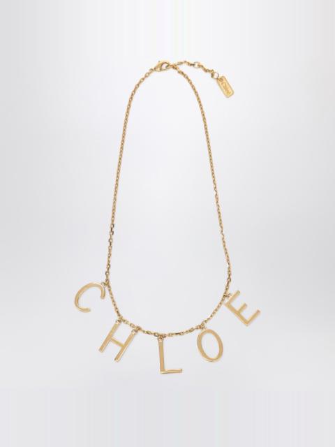 Letters necklace in Vintage Gold brass