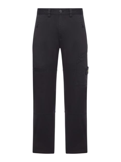 Stone Island REGULAR COTTON TROUSERS WITH LOGO