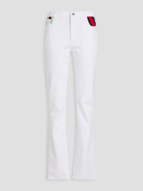 PUCCI Silk-trimmed high-rise straight-leg jeans