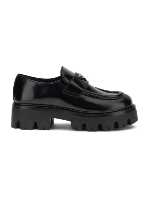Prada Leather Monolith Loafers
