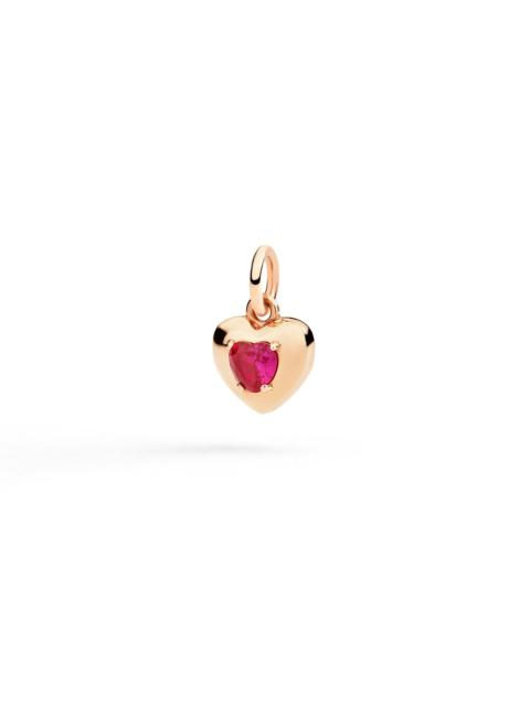 DoDo ROSE GOLD HEART CHARM & SYNTHETIC RUBY