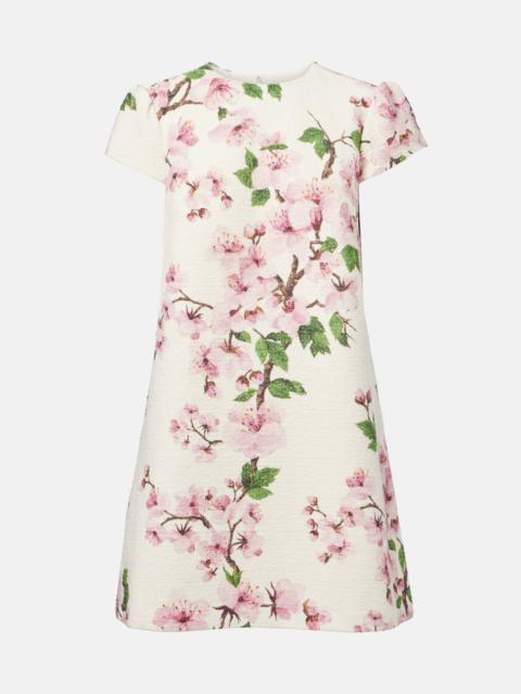 Oscar de la Renta Floral cotton-blend tweed minidress