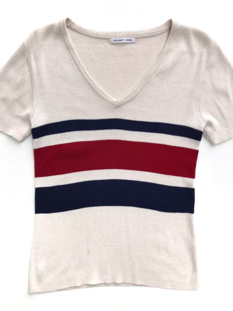 Helmut Lang Helmut Lang Stripes V Neck Cable Knit Shirts Nice Design