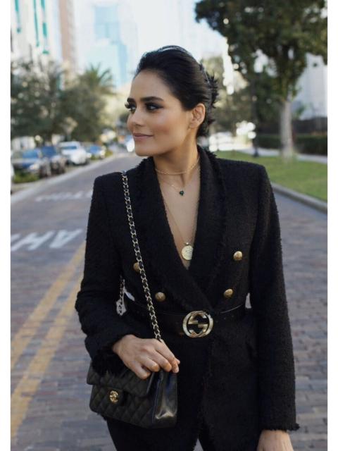 Other Designers Zara Black Blazer Tweed Whit Gold Button Coat Jacket