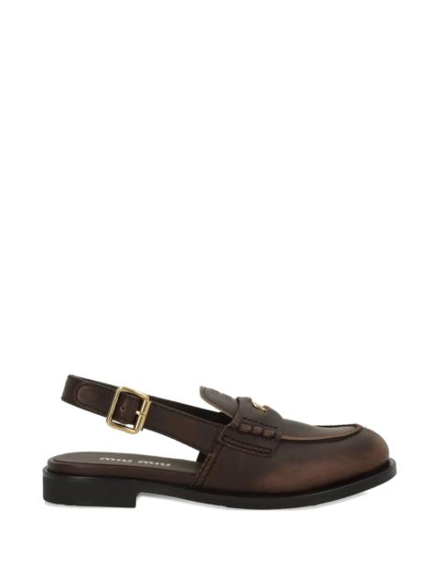 Miu Miu Miu Miu Logo-detail Slingback Loafers