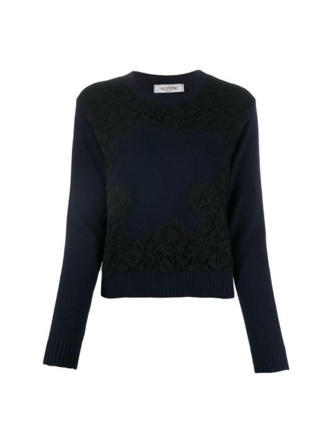 Valentino Valentino Garavani Lace Overlay Jumper