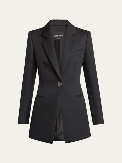 GIORGIO ARMANI Techno Scuba One-Button Blazer