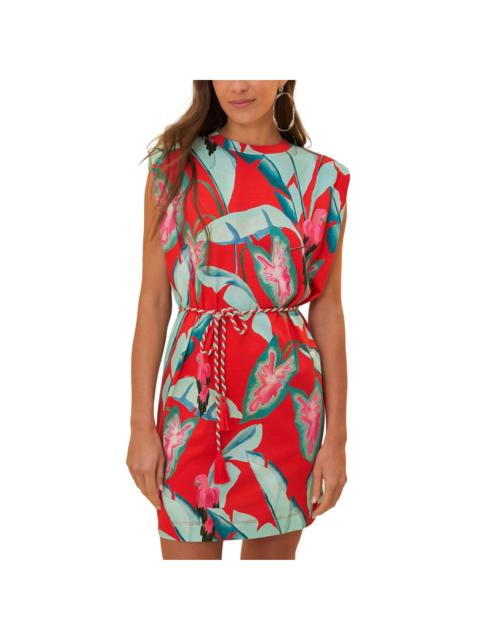 FARM RIO FARM Rio Summer Foliage Red Mini T-Shirt Dress