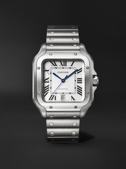 Cartier Santos Large Automatic 39.8mm Interchangeable Stainless Steel and Leather Watch, Ref. No. CRWSSA0018