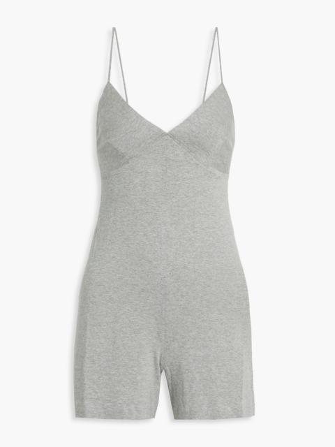 NORMA KAMALI Mélange stretch-jersey playsuit