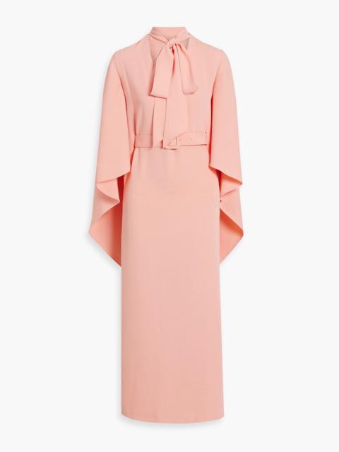 Other Designers Salina cape-effect crepe maxi dress