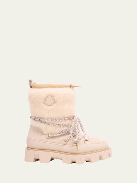 Moncler Peak Apres Suede and Shearling Ankle Boots