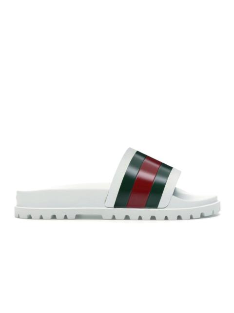 GUCCI Gucci Web Slide Sandal White