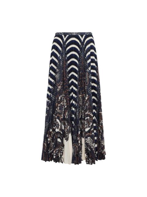 ULLA JOHNSON Shayna High Waist Pleated Midi Dress