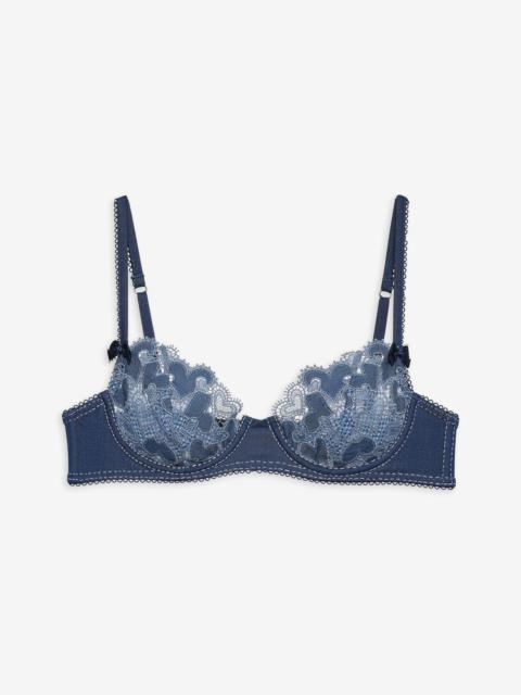 For Love & Lemons Denim Hearts Underwire Bra