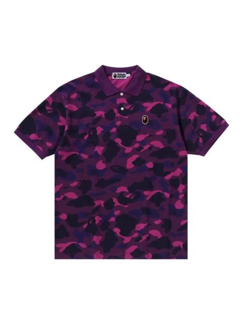 A BATHING APE® BAPE Color Camo Large Ape Head Relaxed Fit Polo Shirt 'Purple'
