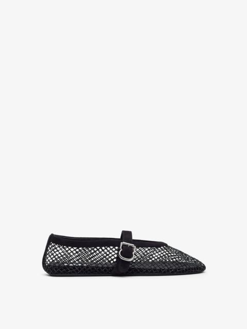 Alaïa Black mesh suede ballet flats
