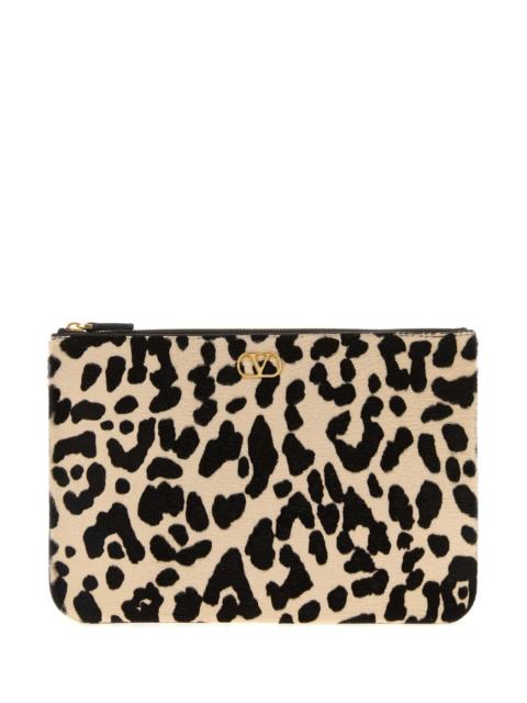 Valentino Valentino Garavani Women Printed Calf Hair Vlogo Signature Pouch