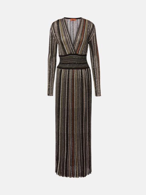 Sequined striped gown