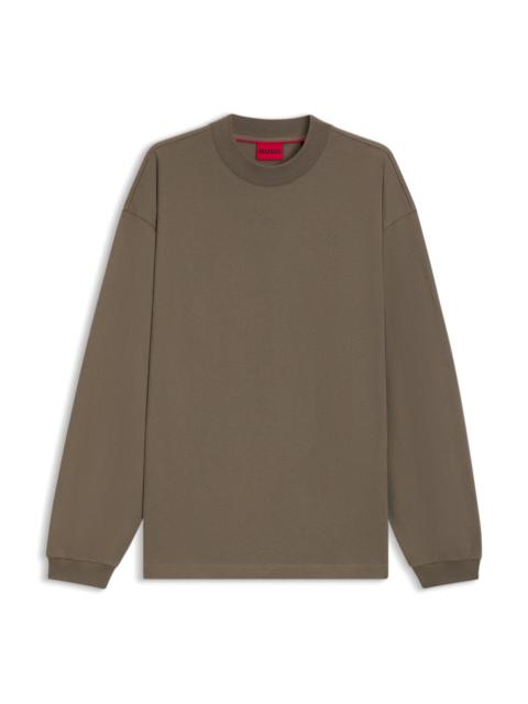 HUGO COTTON-JERSEY RELAXED-FIT T-SHIRT WITH LOGO PRINT