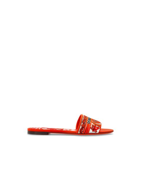 Dolce & Gabbana DOLCE & GABBANA Majolica Orange Sandals New & Authentic (Wom