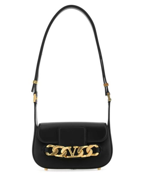 Valentino Garavani Women Black Leather Small Vlogo Chain Crossbody Bag