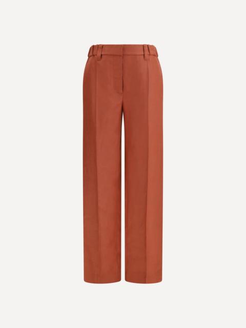 Brunello Cucinelli Wide-Leg Pants in linen with elastic waistband and belt loops