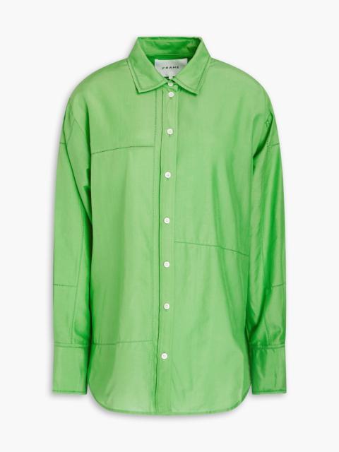 FRAME Cotton and silk-blend poplin shirt