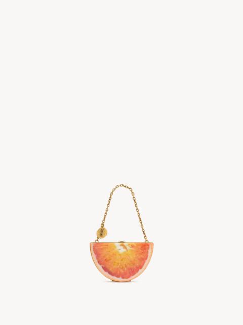 SAINT LAURENT EVENING MINI ORANGE CLUTCH IN RESIN