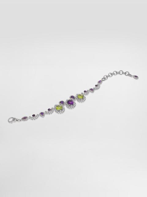 Dolce & Gabbana Eleganza Bracelet 18-carat white gold, amethysts, peridots, and sapphires