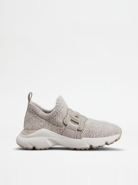 Tod's KATE SLIP-ON SNEAKERS IN FABRIC - GREY