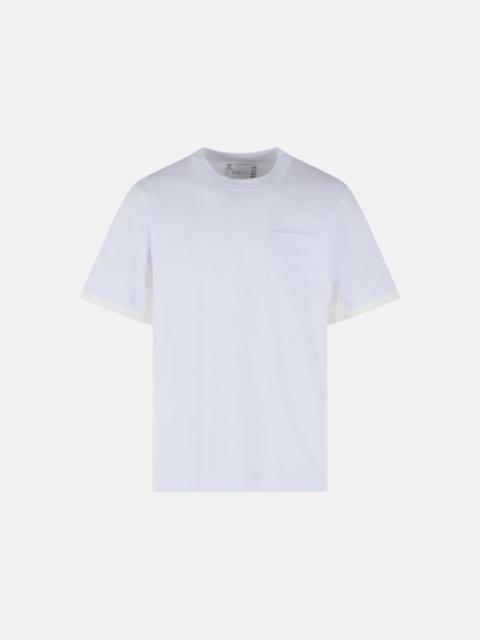 sacai WHITE COTTON T-SHIRT