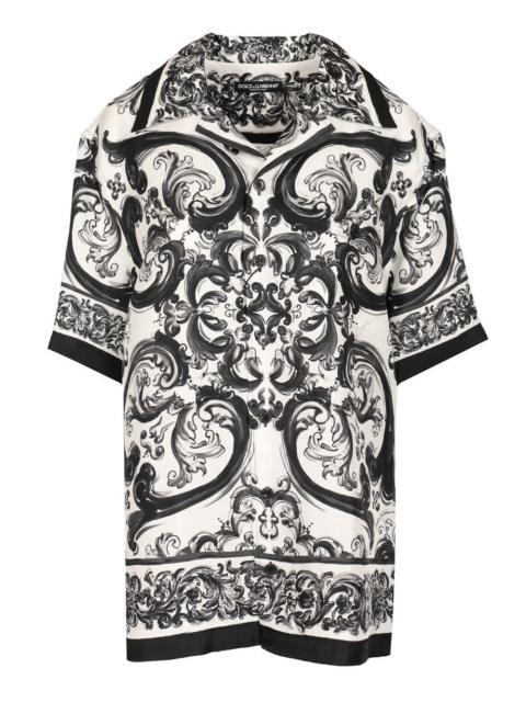 Dolce & Gabbana Dolce & Gabbana Men Hawaiian Shirt In Silk Twill With Maiolica Print