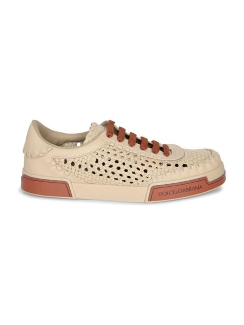 Dolce & Gabbana Cappuccino Leather Portofino Sneakers