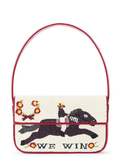 STAUD STAUD Tommy Beaded Shoulder Bag in Derby at Nordstrom