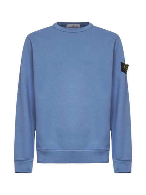 Stone Island Steel blue brushed organic cotton crewneck sweatshirt