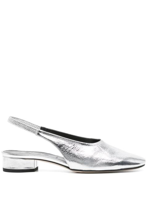 Aeyde Dua Crackle Laminated Calf Leather Silver