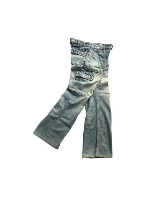 Other Designers Distressed Denim - Bartack Japan Bootcut Cargo Distressed Jeans