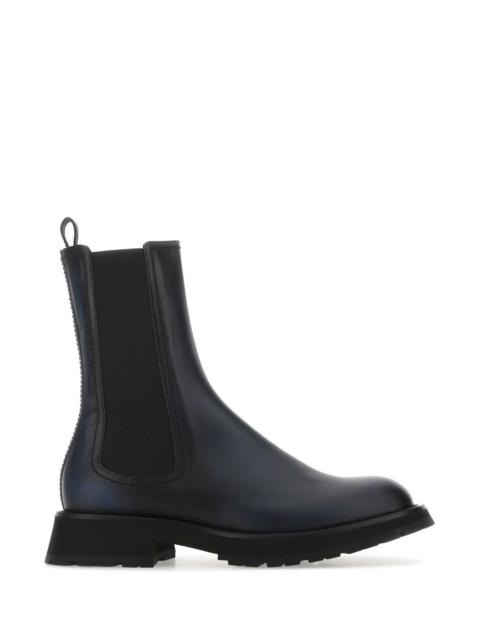 Alexander McQueen Alexander Mcqueen Men Two-Tone Leather Ankle Boots