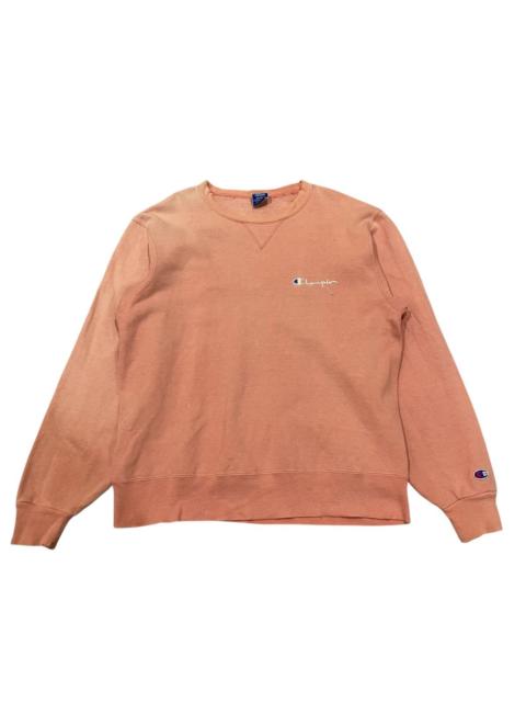 Champion Champion Script Logo Embroidered Crewneck Distressed Faded