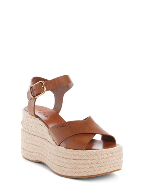 Chloé Chloé Isla Platform Espadrille Sandal in Ginger Brown at Nordstrom