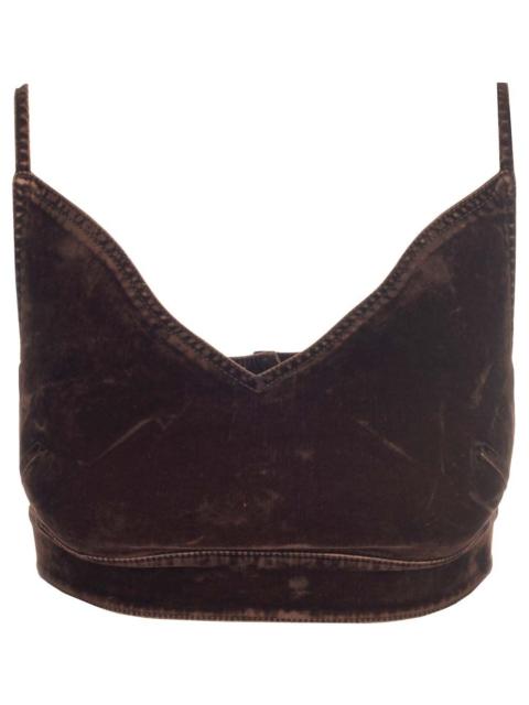 Loewe Velvet Top Tops Brown