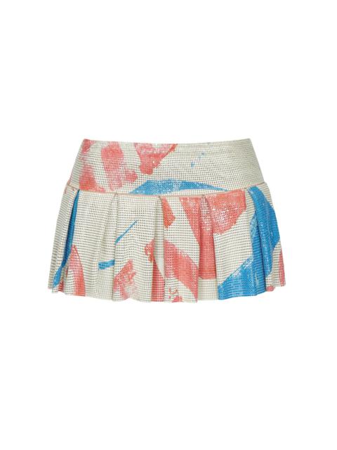 POSTER GIRL PENNY PLEATED MICRO SKIRT BILLBOARD PRINT