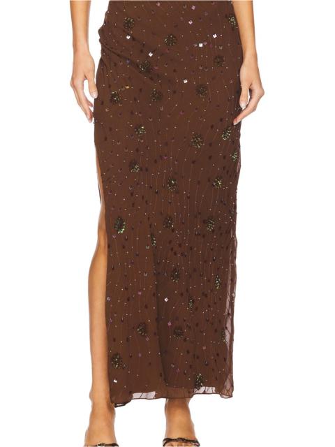 Mirror Palais Beaded Low Rise Skirt
