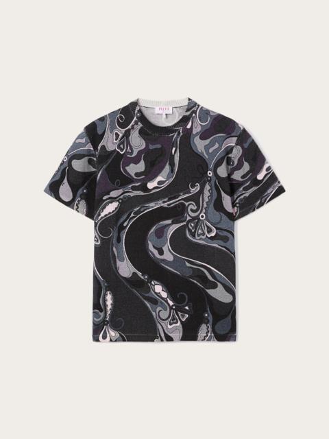 PUCCI ORCHIDEE PRINT OVERSIZED WOOL T-SHIRT