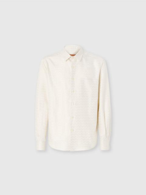 Missoni Cotton, viscose and linen shirt with shiny zigzag pattern