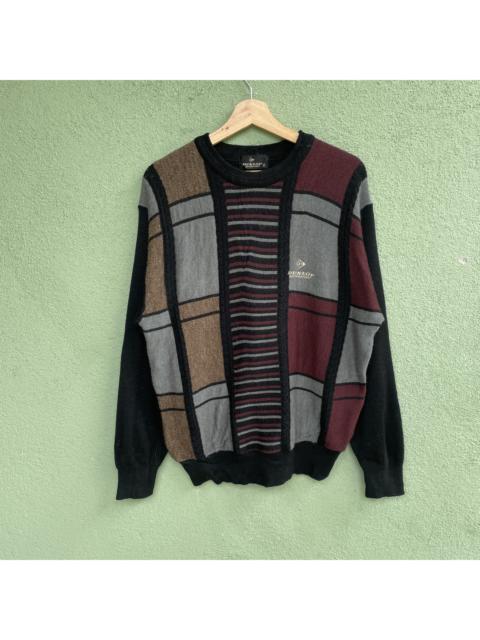 Other Designers Coloured Cable Knit Sweater - Vtg DUNLOP MOTORSPORT Embroidery Pullover Knitwear Jumper