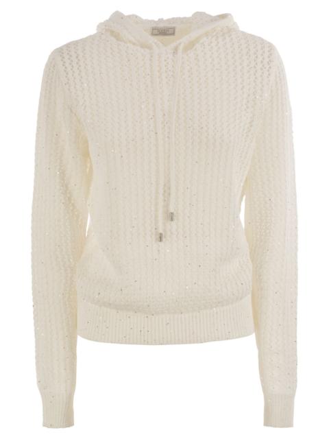 Peserico - Peserico Women Pure Cotton Cordonet Jumper With Sequins