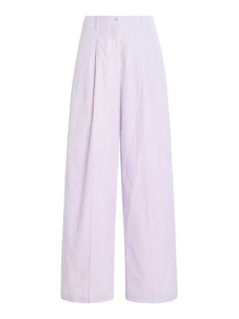 RÙADH The Dean Striped Cotton Pants red